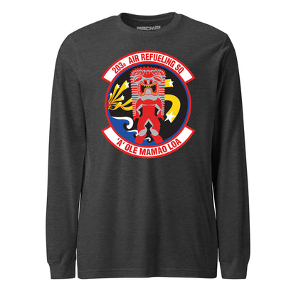 Mach2 Squadron Upload | 203RD AIR REFUELING SQUADRON | Long Sleeve | Charcoal Heather | MACH-LONG-SLEEVE-FRONT-CHARCOAL.jpg
