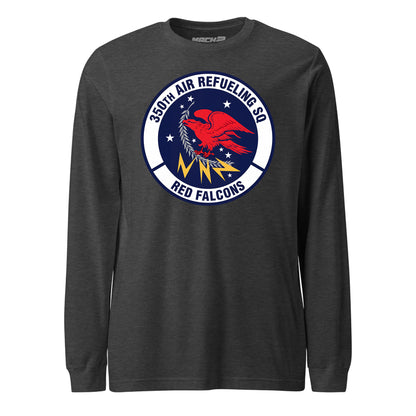 Mach2 Squadron Upload | 350TH AIR REFUELING SQUADRON | Long Sleeve | Charcoal Heather | MACH-LONG-SLEEVE-FRONT-CHARCOAL.jpg