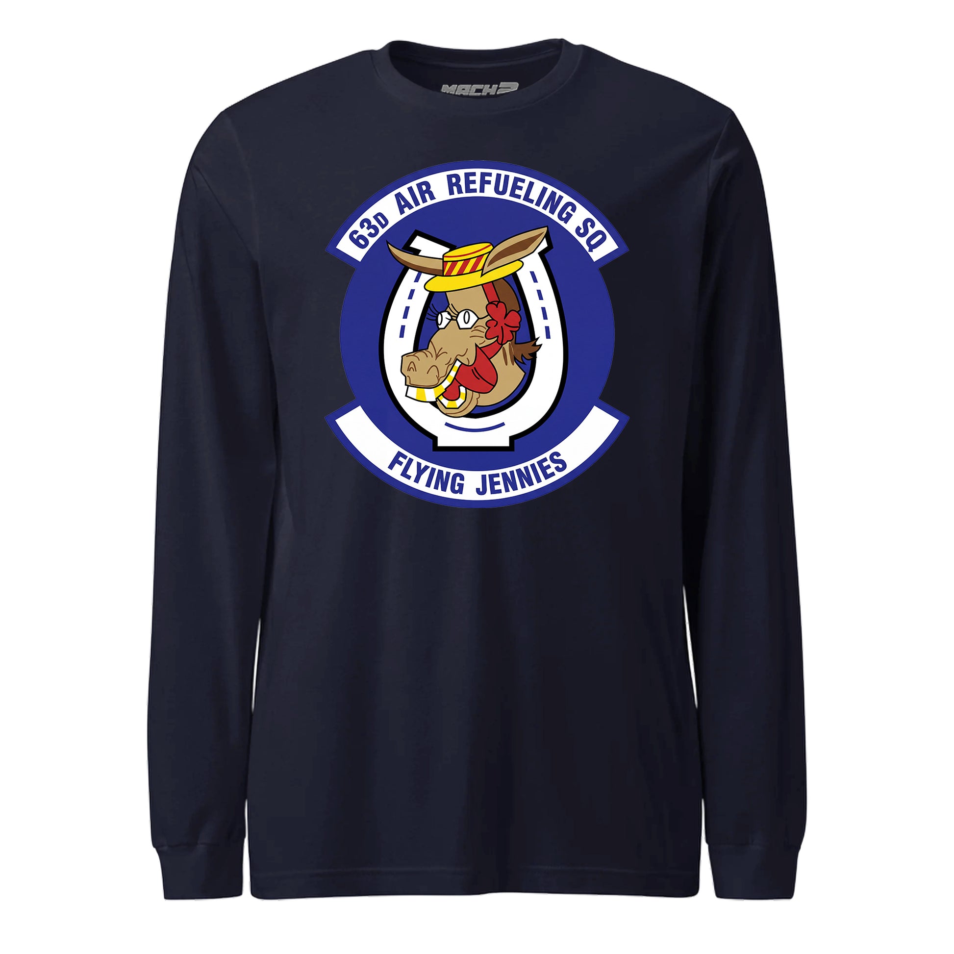 Mach2 Squadron Upload | 63RD AIR REFUELING SQUADRON | Long Sleeve | Navy | MACH-LONG-SLEEVE-FRONT-NAVY.jpg