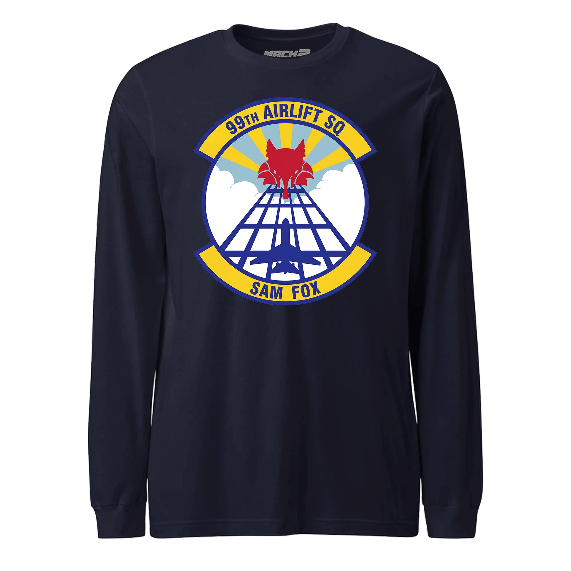 Mach2 Squadron Upload | 99TH AIRLIFT SQUADRON | Long Sleeve | Navy | MACH-LONG-SLEEVE-FRONT-NAVY.jpg