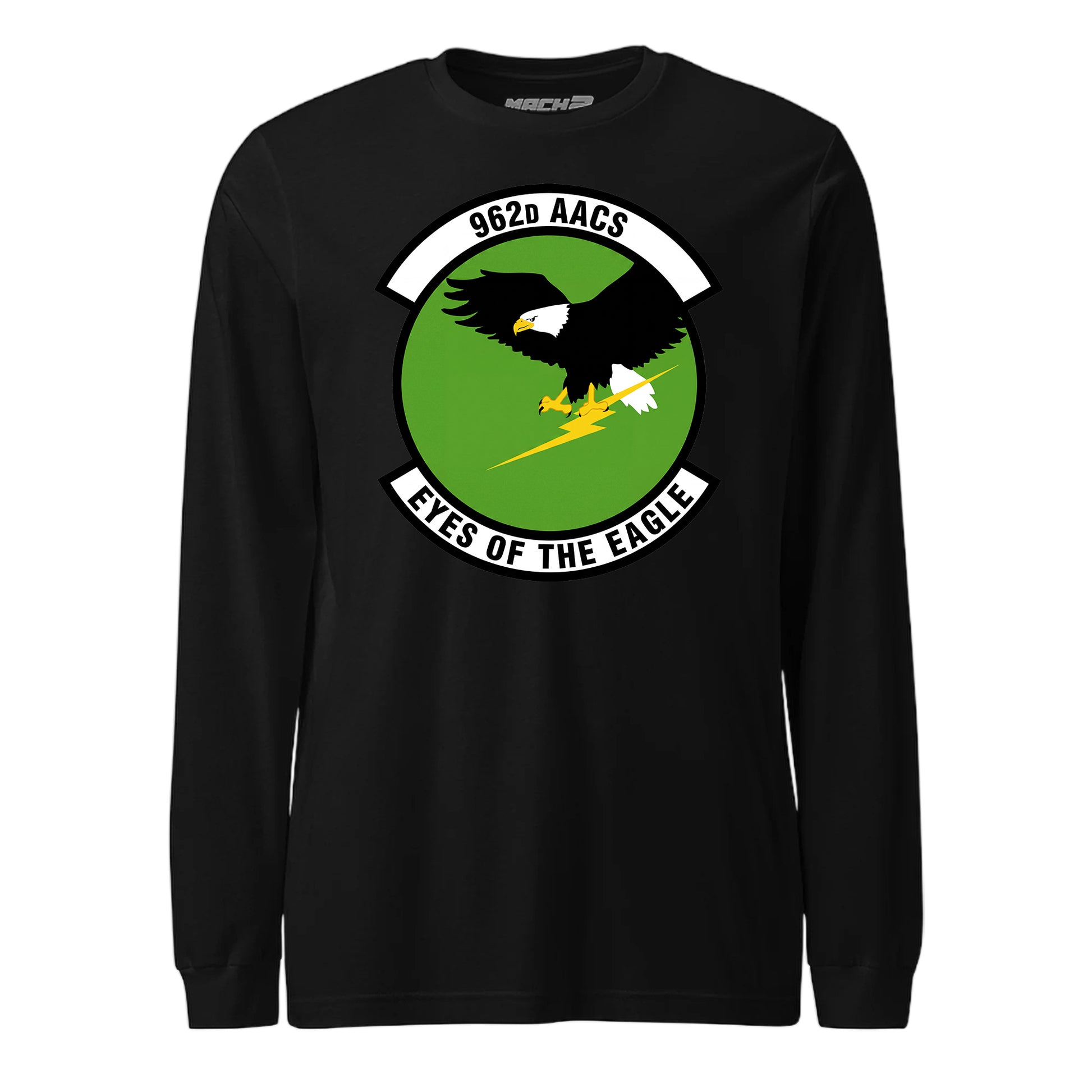 Mach2 Squadron Upload | 962ND AIRBORNE AIR CONTROL SQUADRON | Long Sleeve | Black | MACH-LONG-SLEEVE-FRONT-BLACK.jpg