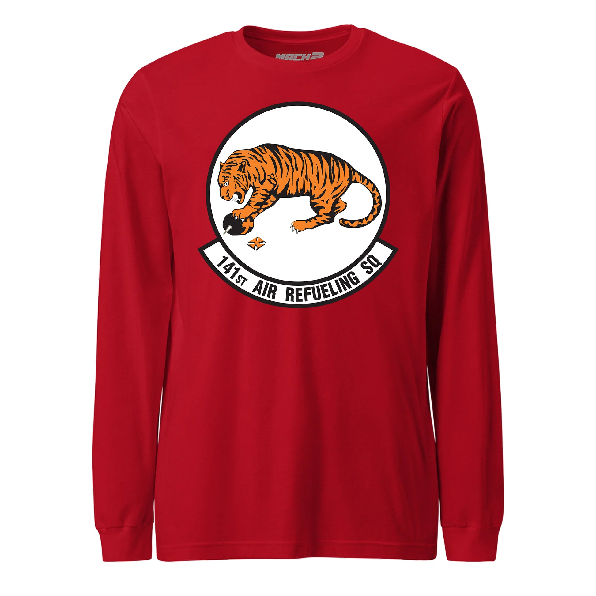Mach2 Squadron Upload | 141ST AIR REFUELING SQUADRON | Long Sleeve | Red | MACH-LONG-SLEEVE-FRONT-RED.jpg
