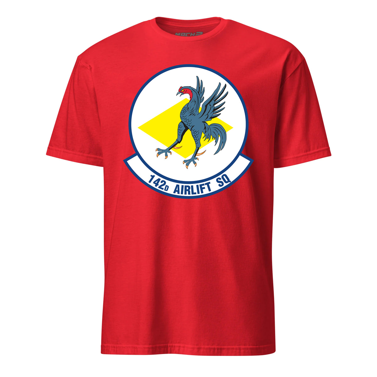 Mach2 Squadron Upload | 142ND AIRLIFT SQUADRON | T-Shirt | Red | MACH-SHORT-SLEEVE-FRONT-RED.jpg
