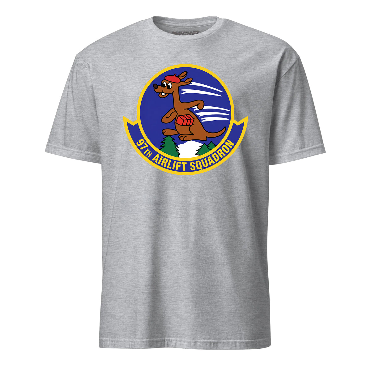 Mach2 Squadron Upload | 97TH AIRLIFT SQUADRON | T-Shirt | Heather Grey | MACH-SHORT-SLEEVE-FRONT-GREY.jpg