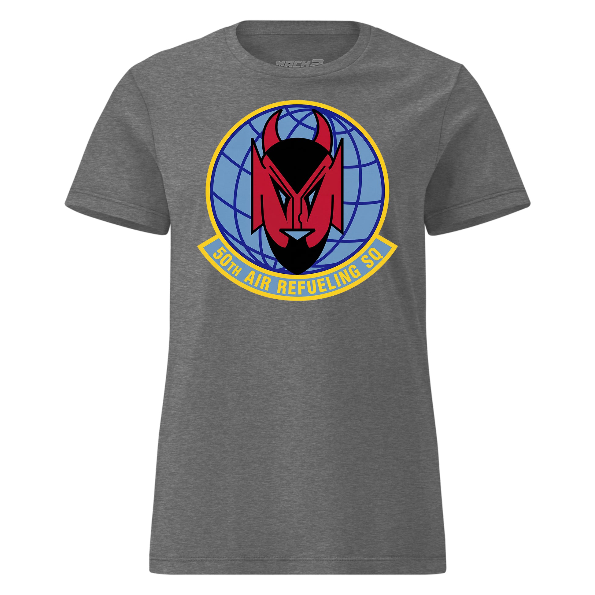 Mach2 Squadron Upload | 50TH AIR REFUELING SQUADRON | Womens | Charcoal Heather | MACH-WOMENS-FRONT-CHARCOAL.jpg