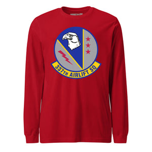 Mach2 Squadron Upload | 337TH AIRLIFT SQUADRON | Long Sleeve | Red | MACH-LONG-SLEEVE-FRONT-RED.jpg
