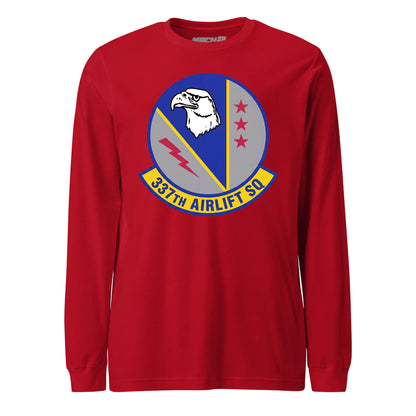 Mach2 Squadron Upload | 337TH AIRLIFT SQUADRON | Long Sleeve | Red | MACH-LONG-SLEEVE-FRONT-RED.jpg