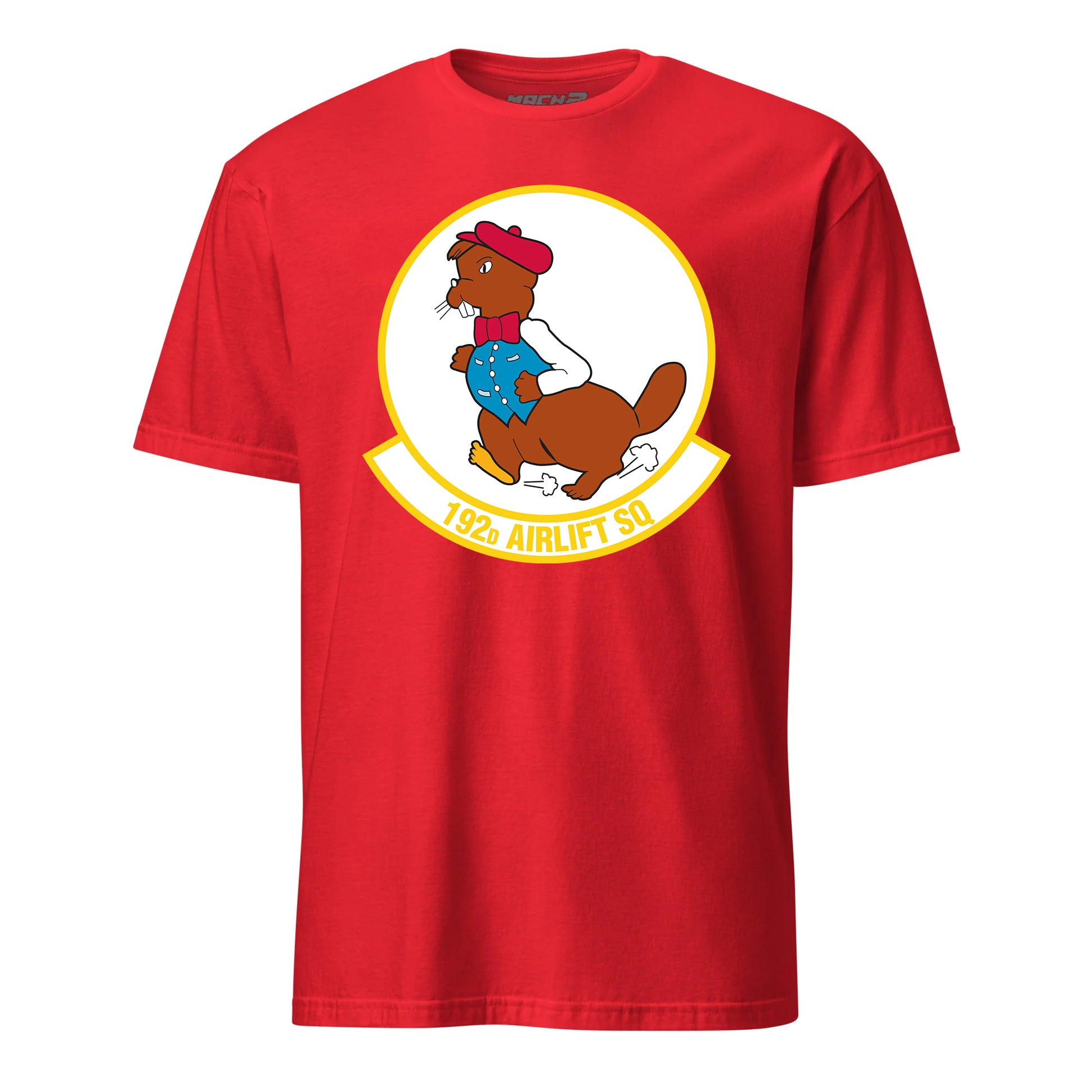 Mach2 Squadron Upload | 192ND AIRLIFT SQUADRON | T-Shirt | Red | MACH-SHORT-SLEEVE-FRONT-RED.jpg