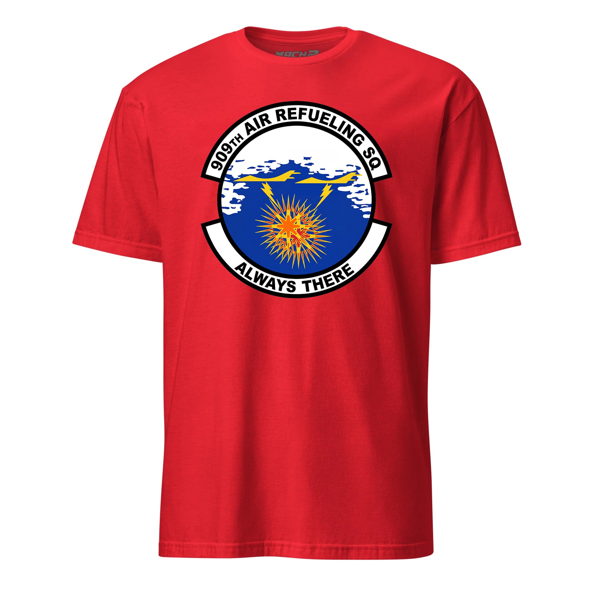 Mach2 Squadron Upload | 909TH AIR REFUELING SQUADRON | T-Shirt | Red | MACH-SHORT-SLEEVE-FRONT-RED.jpg