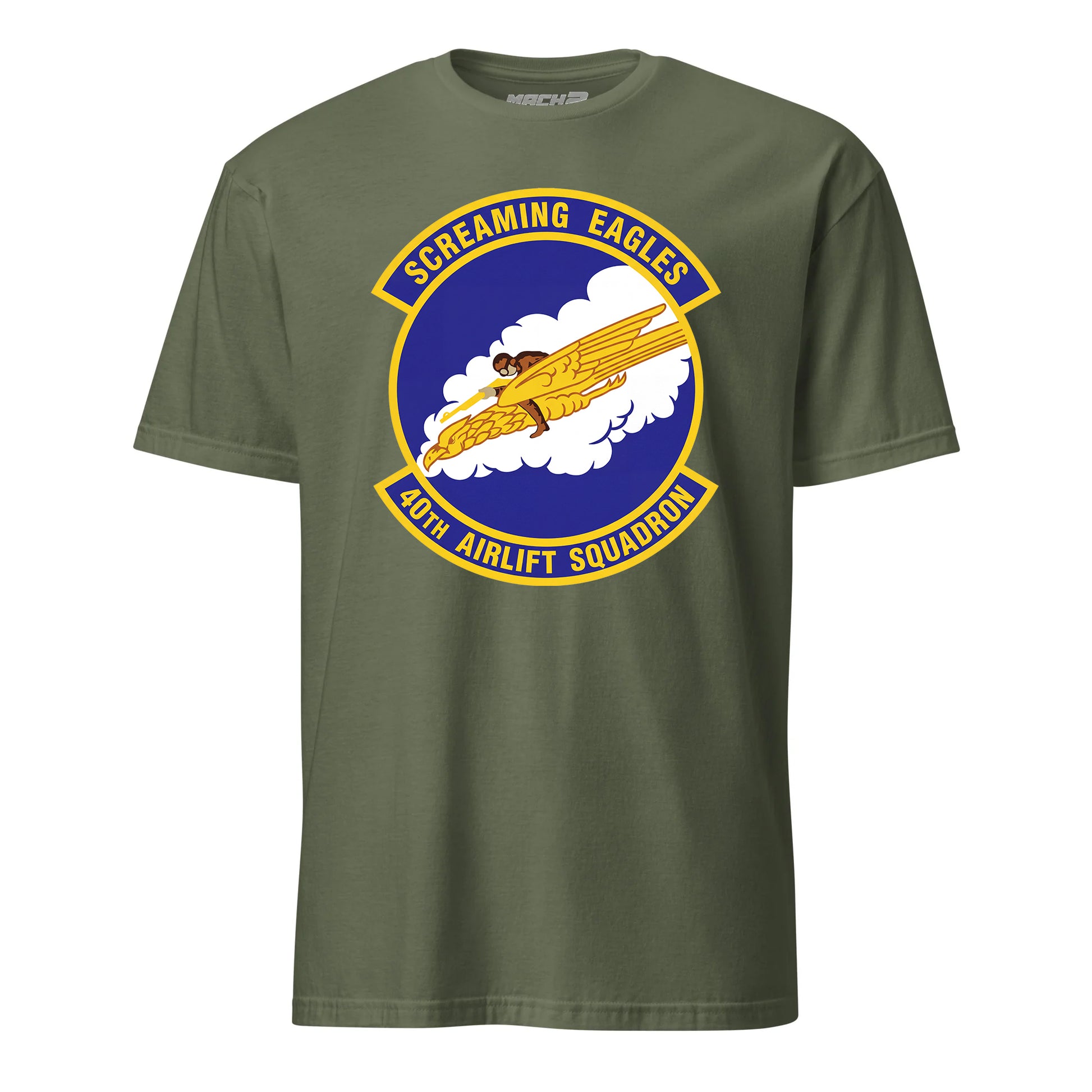 Mach2 Squadron Upload | 40TH AIRLIFT SQUADRON | T-Shirt | OD Green | MACH-SHORT-SLEEVE-FRONT-OD.jpg