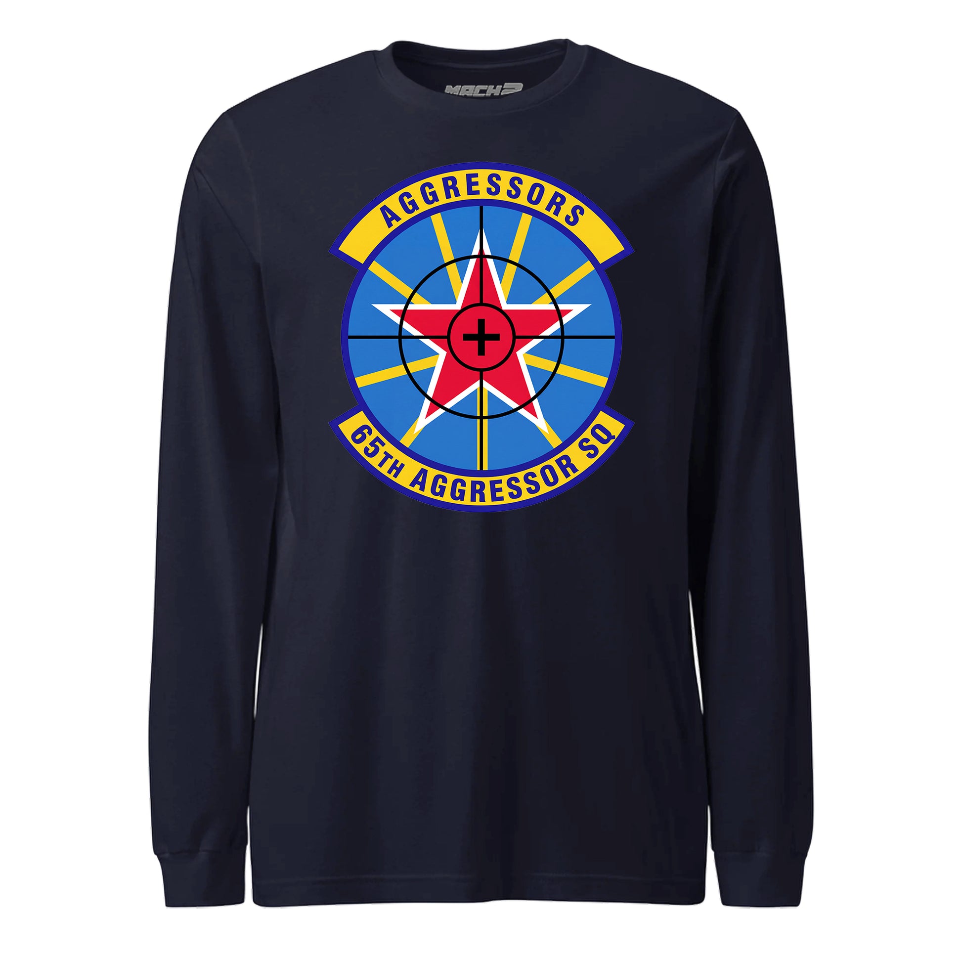 Mach2 Squadron Upload | 65TH AGGRESSOR SQUADRON | Long Sleeve | Navy | MACH-LONG-SLEEVE-FRONT-NAVY.jpg