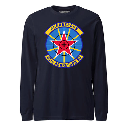 Mach2 Squadron Upload | 65TH AGGRESSOR SQUADRON | Long Sleeve | Navy | MACH-LONG-SLEEVE-FRONT-NAVY.jpg