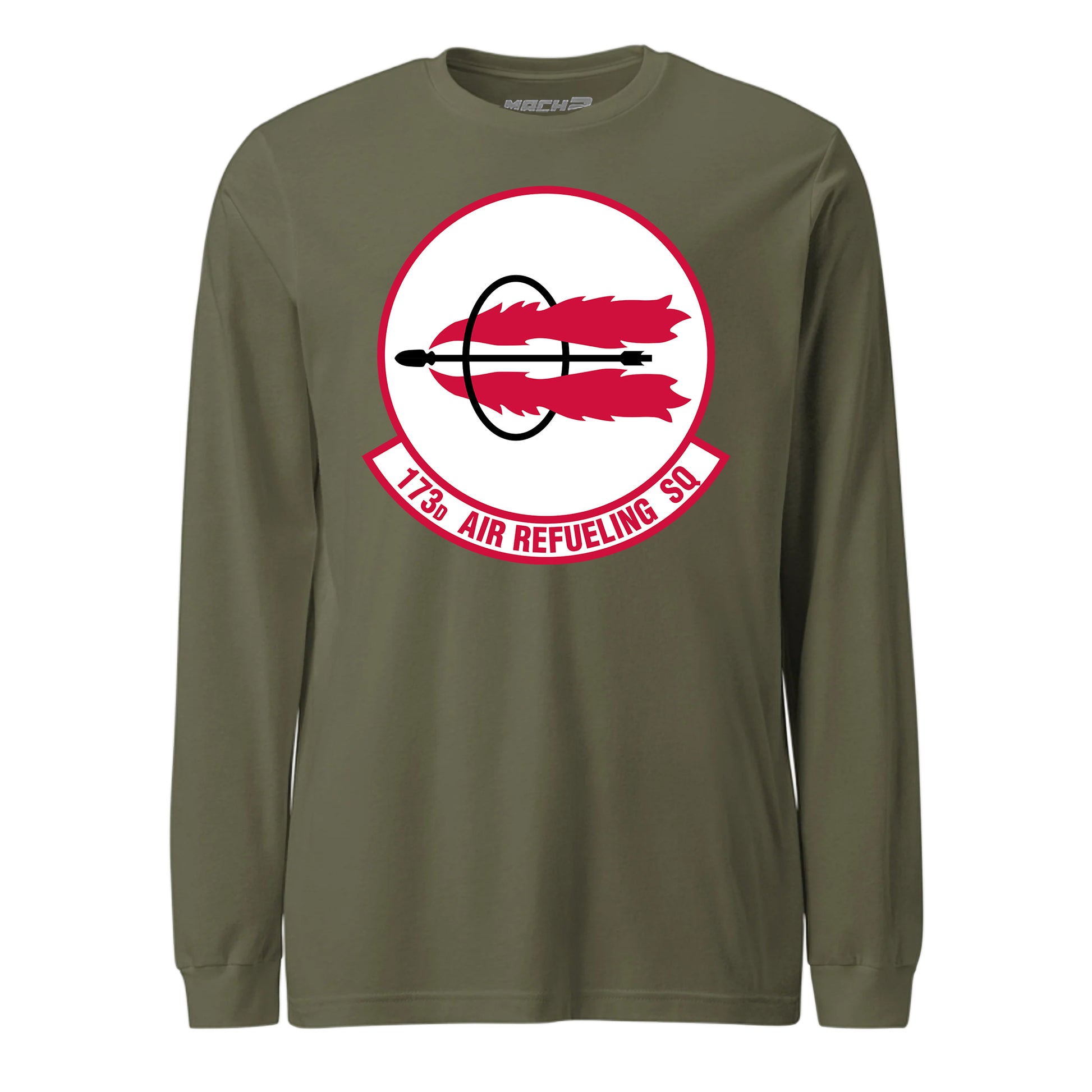 Mach2 Squadron Upload | 173RD AIR REFUELING SQUADRON | Long Sleeve | OD Green | MACH-LONG-SLEEVE-FRONT-OD.jpg