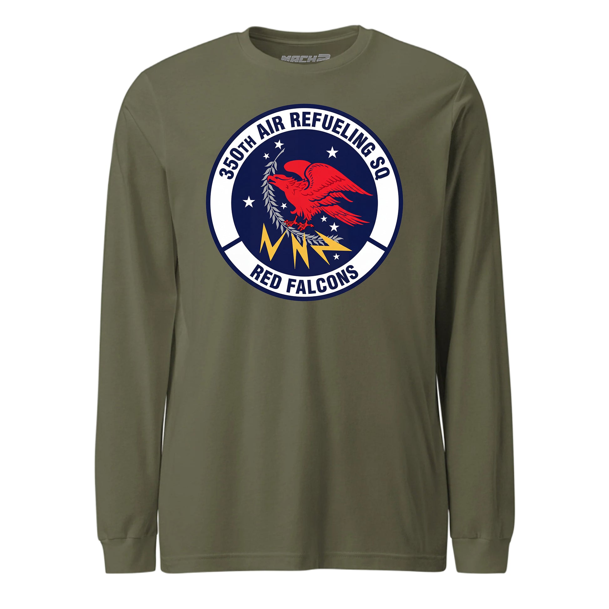 Mach2 Squadron Upload | 350TH AIR REFUELING SQUADRON | Long Sleeve | OD Green | MACH-LONG-SLEEVE-FRONT-OD.jpg