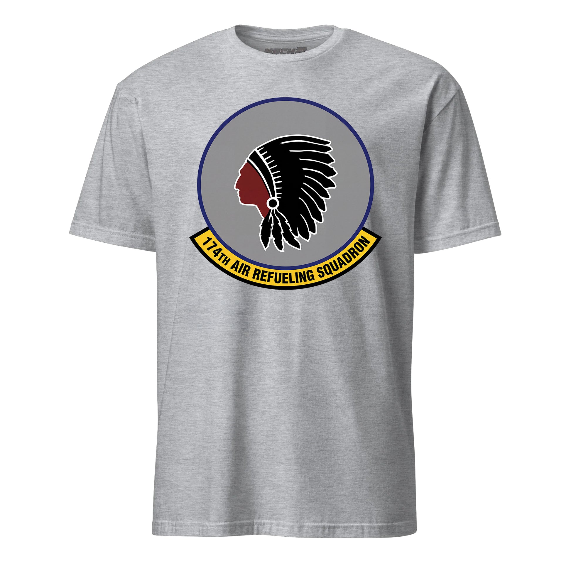 Mach2 Squadron Upload | 174TH AIR REFUELING SQUADRON | T-Shirt | Heather Grey | MACH-SHORT-SLEEVE-FRONT-GREY.jpg