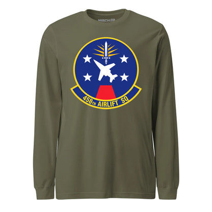 Mach2 Squadron Upload | 458TH AIRLIFT SQUADRON | Long Sleeve | OD Green | MACH-LONG-SLEEVE-FRONT-OD.jpg