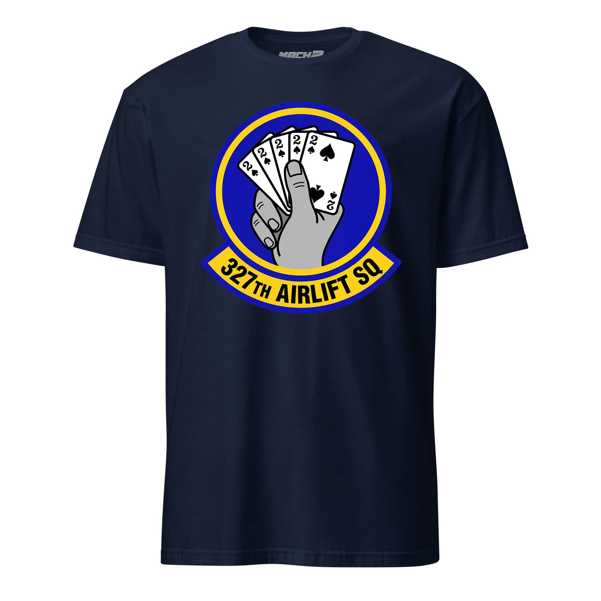Mach2 Squadron Upload | 327TH AIRLIFT SQUADRON | T-Shirt | Navy | MACH-SHORT-SLEEVE-FRONT-NAVY.jpg