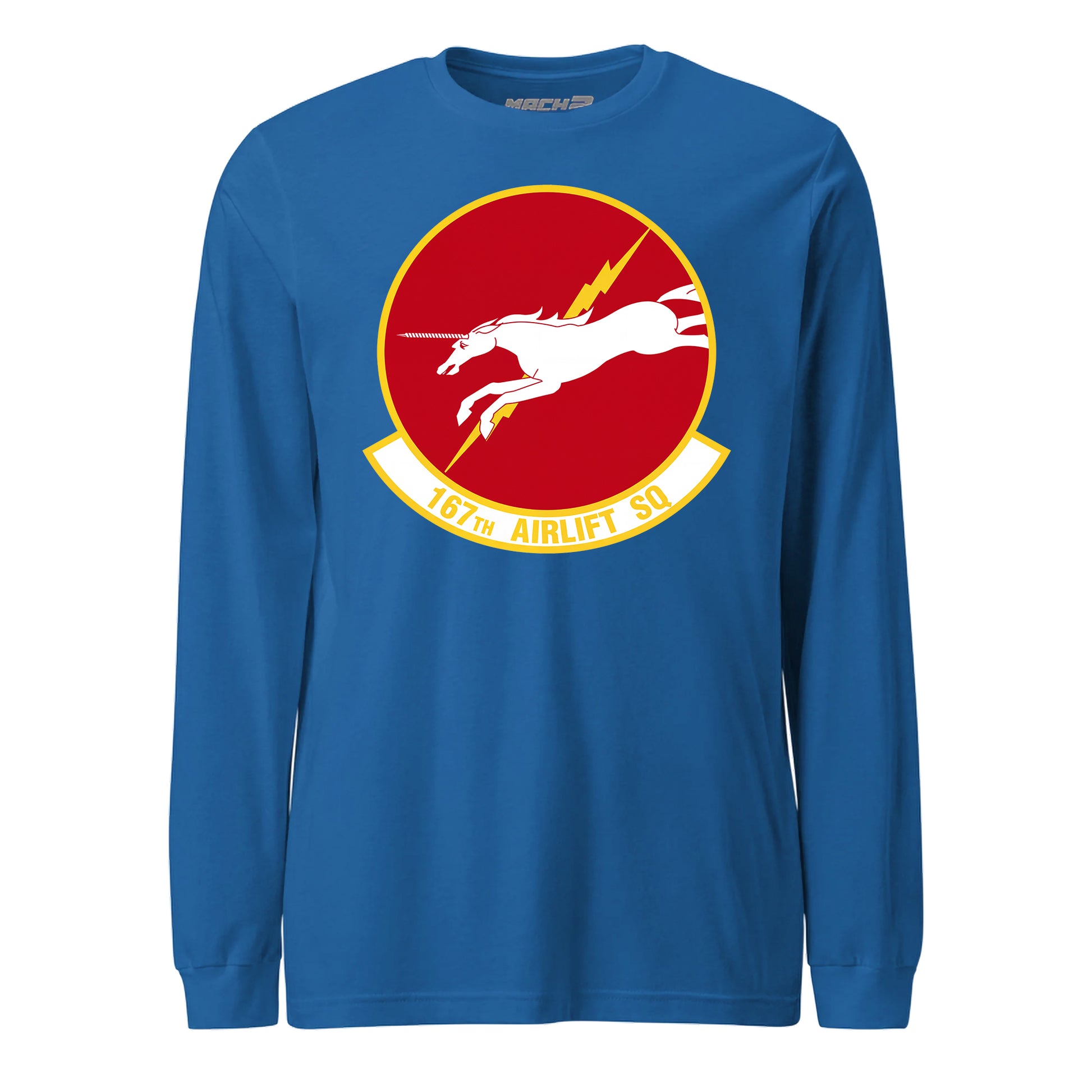 Mach2 Squadron Upload | 167TH AIRLIFT SQUADRON | Long Sleeve | Royal | MACH-LONG-SLEEVE-FRONT-ROYAL.jpg