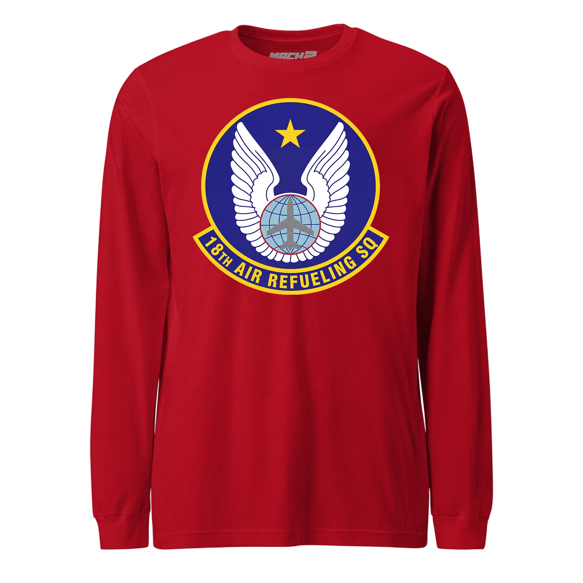 Mach2 Squadron Upload | 18TH AIR REFUELING SQUADRON | Long Sleeve | Red | MACH-LONG-SLEEVE-FRONT-RED.jpg